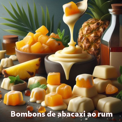 Bombons de abacaxi ao rum